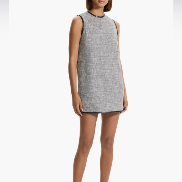 Theory Dresses & Skirts - THEORY SLEEVELESS COTTON BLEND TWEED SHIFT MINIDRESS various sizes black/white